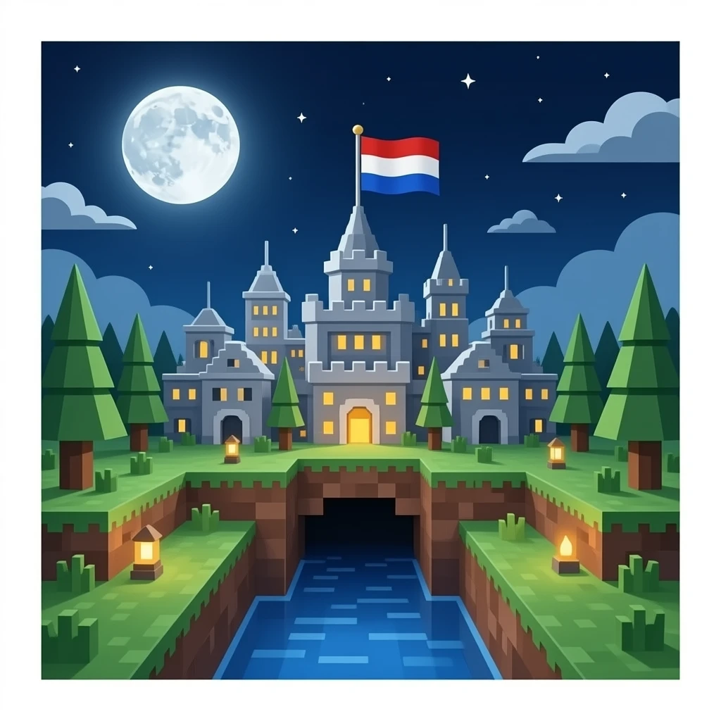 A flag imaginary underground city in minecraft emoji