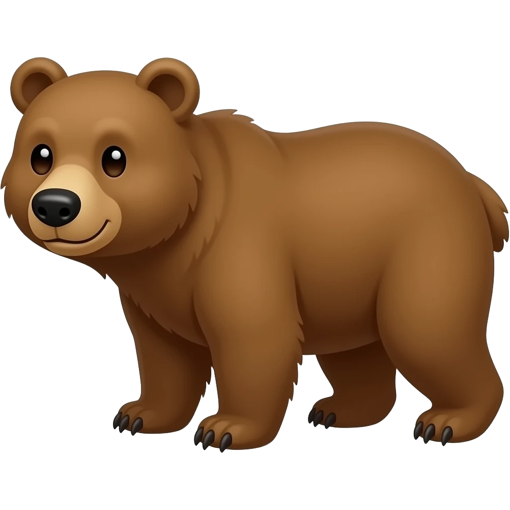 Cartoon brown bear on fours emoji