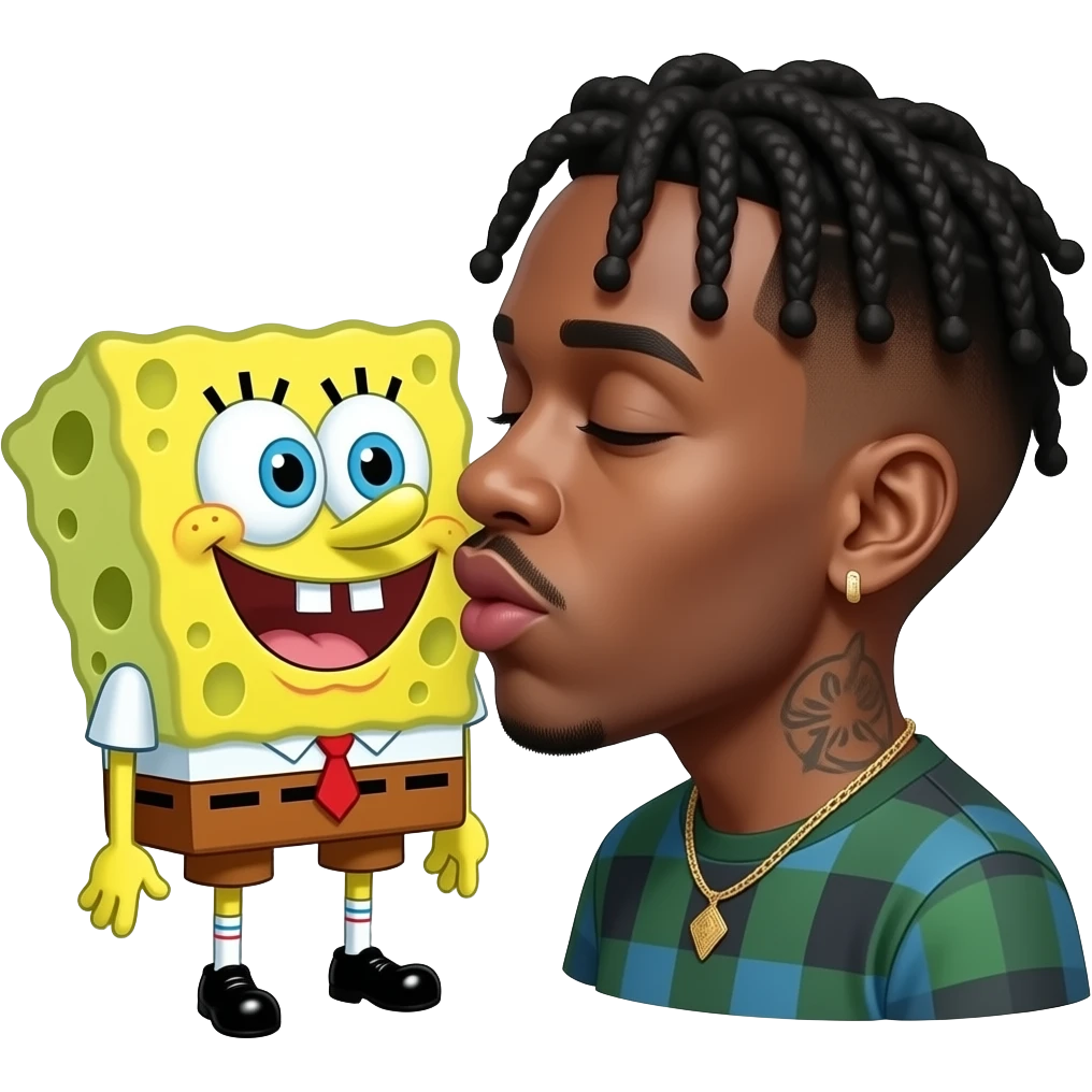sponebob and playboi carti kiss hot emoji