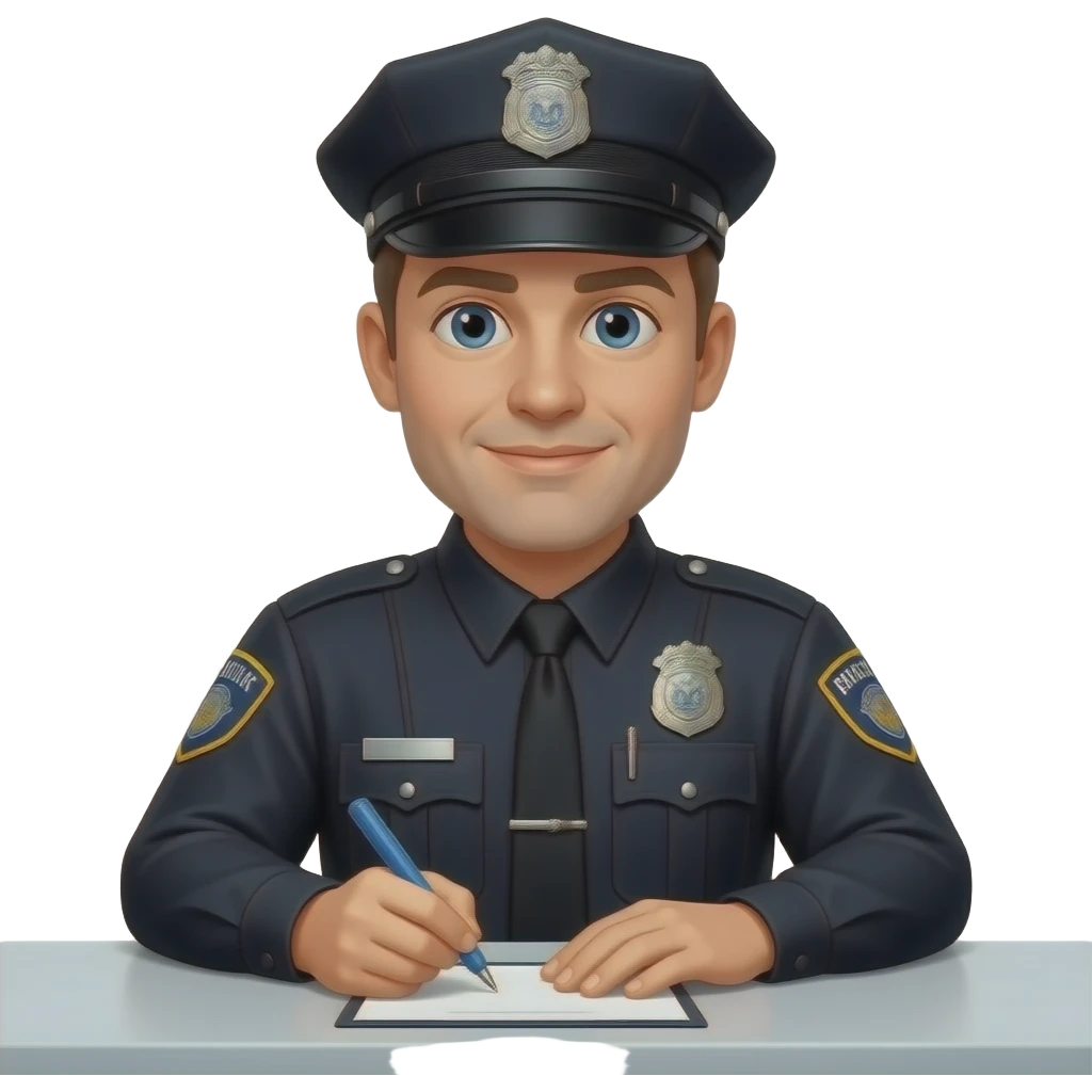 Security signing in guests, black uniform, neill wycik emoji