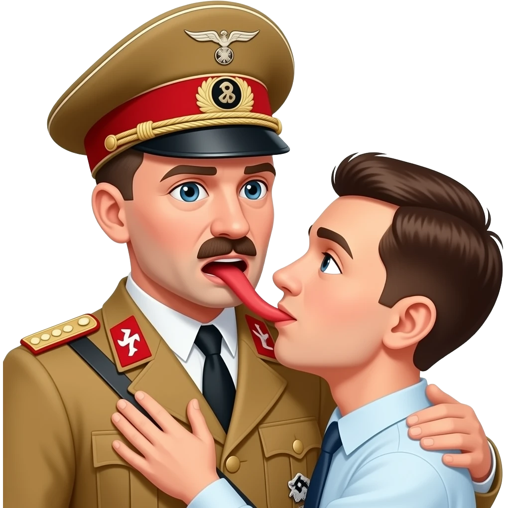 Hitler avec son uniforme nazi qui sodomide un juif emoji