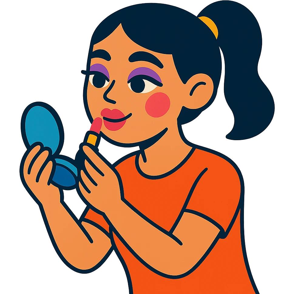 chica maquillándose emoji