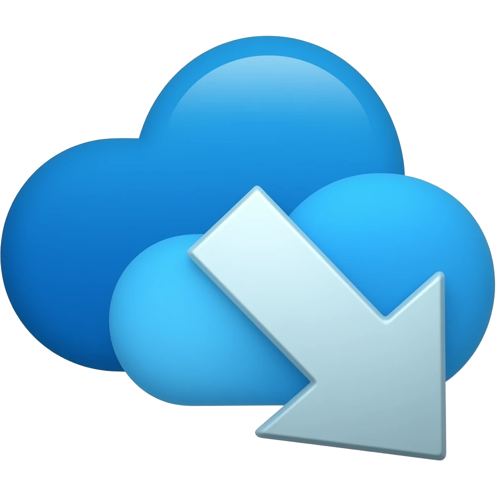 add a down arrow to the onedrive logo to use as the download folder icon. emoji