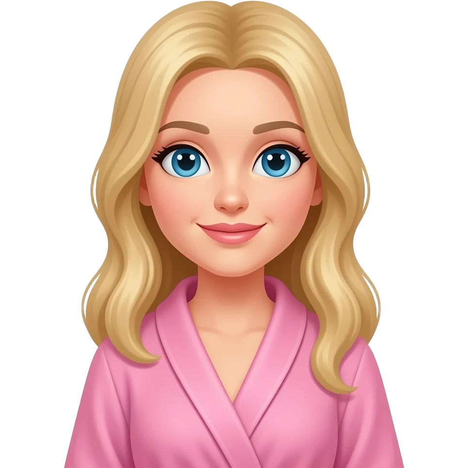 Cute blonde woman in pink dressing gown emoji