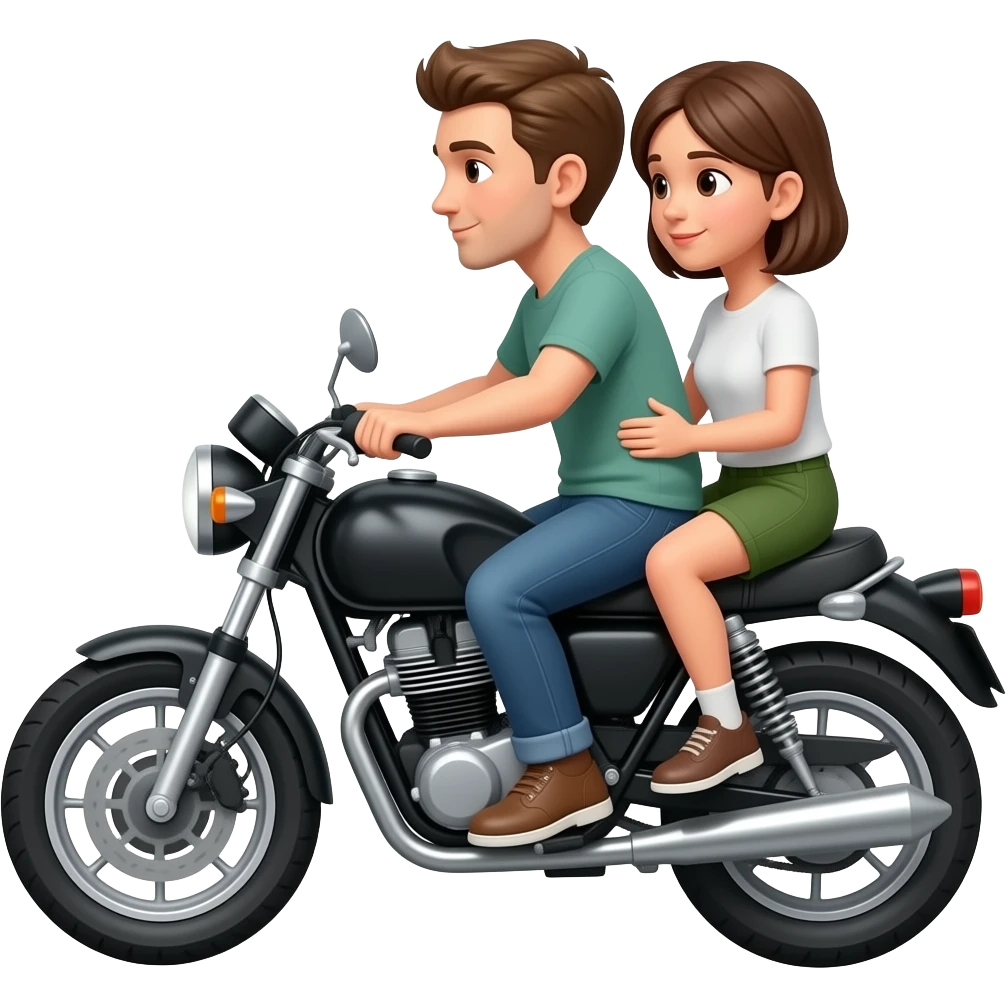 Moto con 2 pasajero emoji