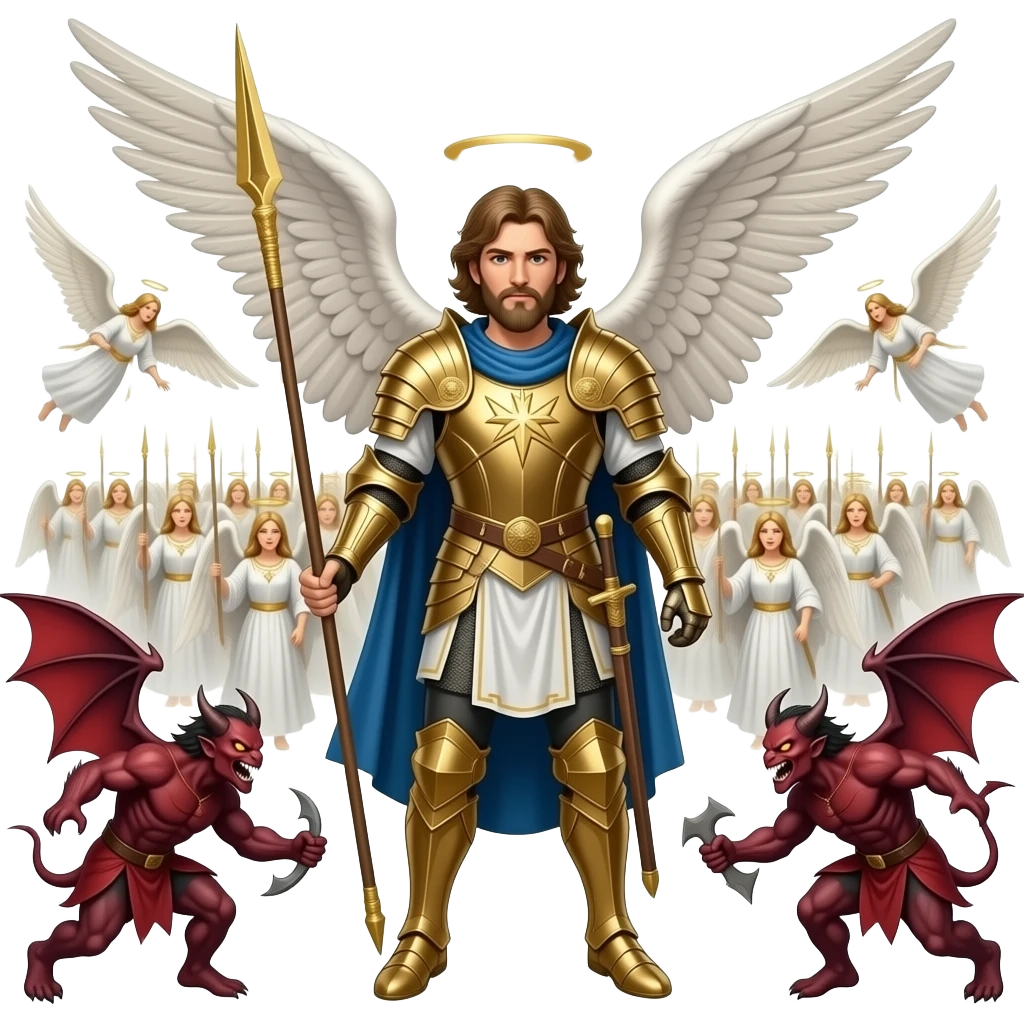 Great War in heaven between good and evil emoji