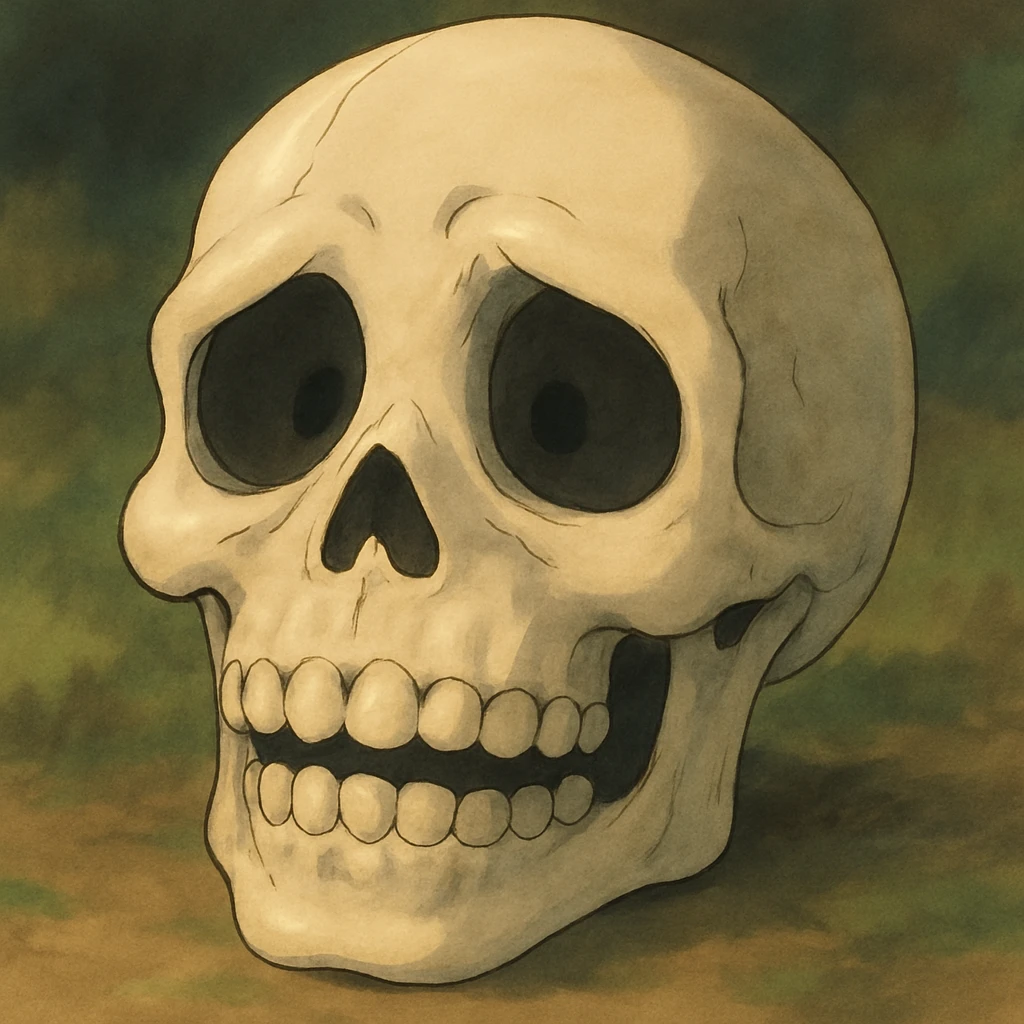 skull, soft shading, expressive emoji