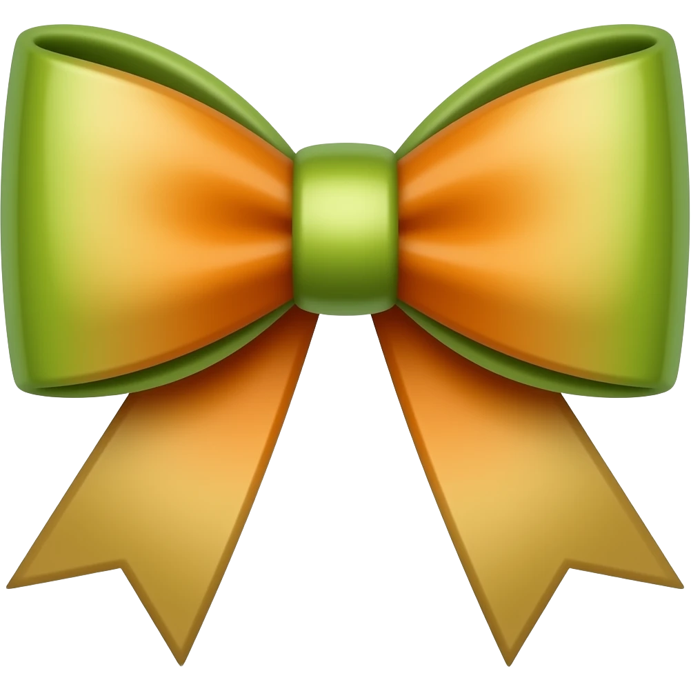 green and orange bow emoji