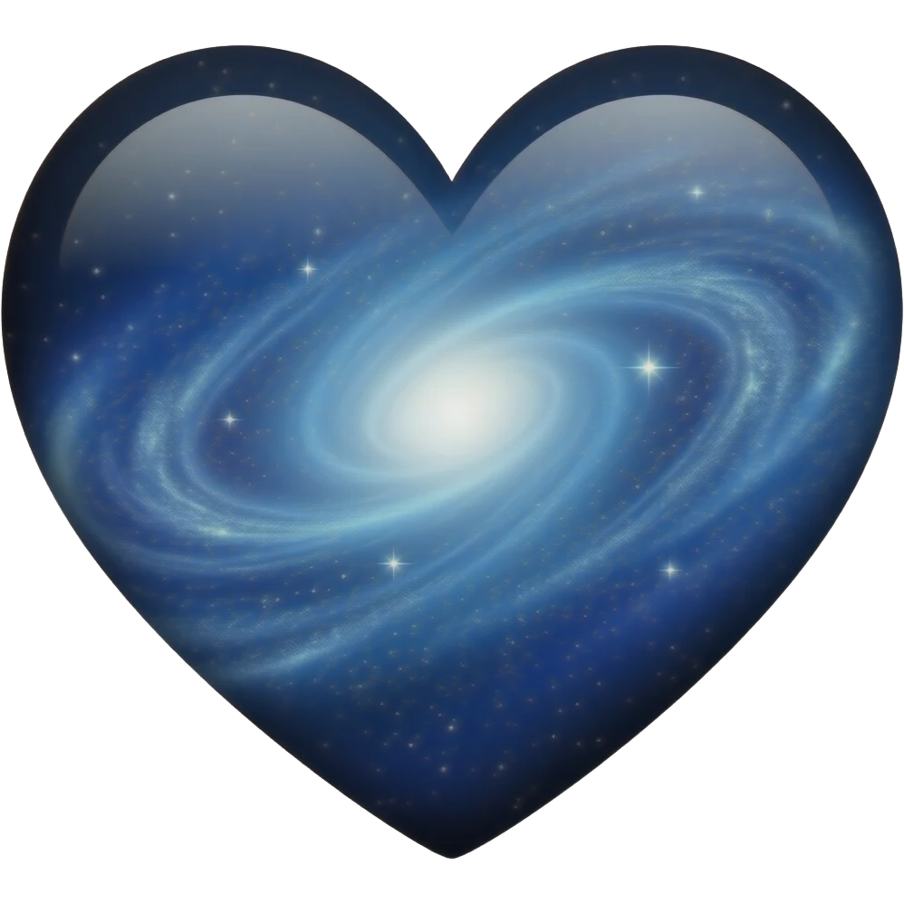 Blue galaxy big heart black outline emoji