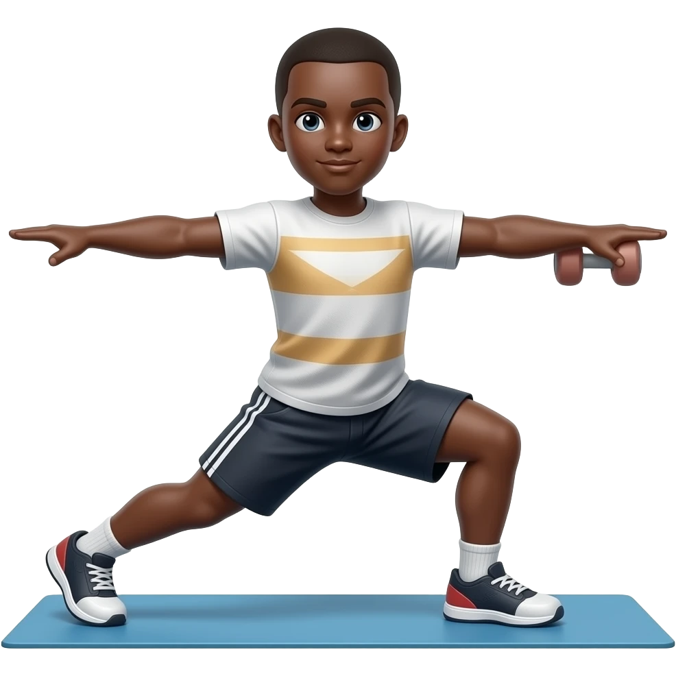 Emoji de uma boneca negra fazendo exercício físico emoji