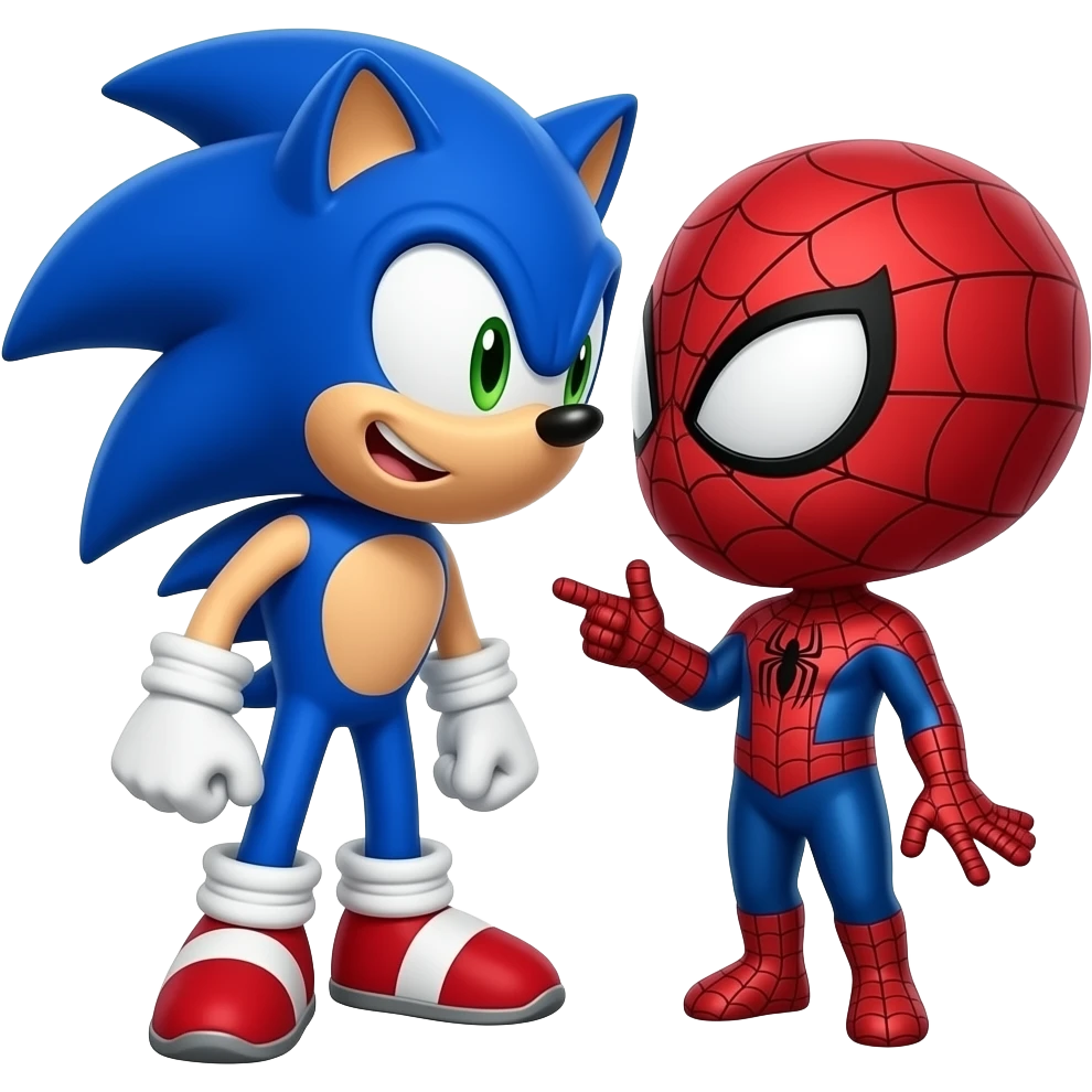 sonic  e mulher aranha love emoji