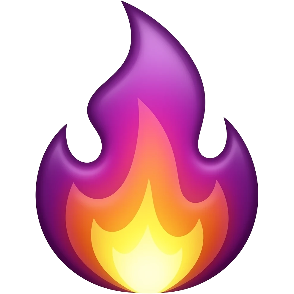 orange and purple flame emoji