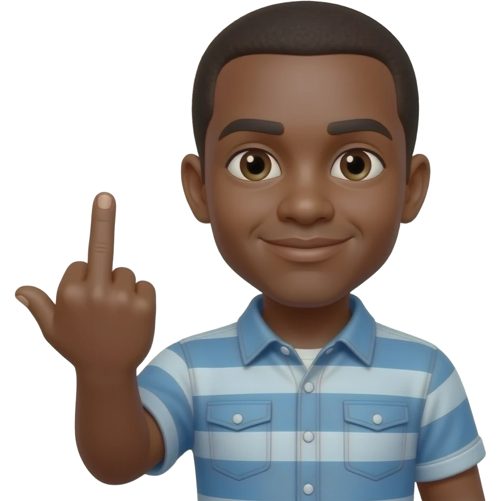 Black guy with middle finger up emoji