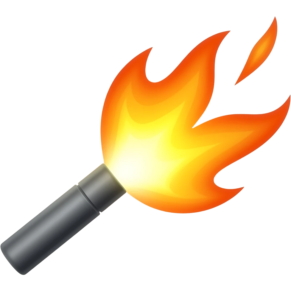 simple cartoon ish spark emoji make it somewhat related to fire, do not make it a character make it simple and not have a face, just a spark! emoji