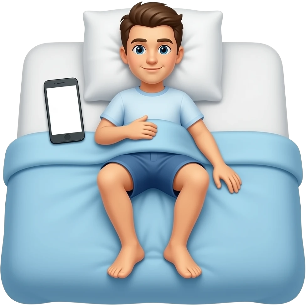 scrolling phone on bed emoji