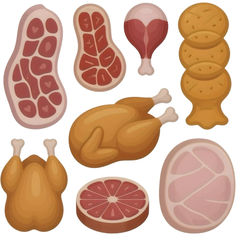 vector flat put together Meat & Poultry emoji