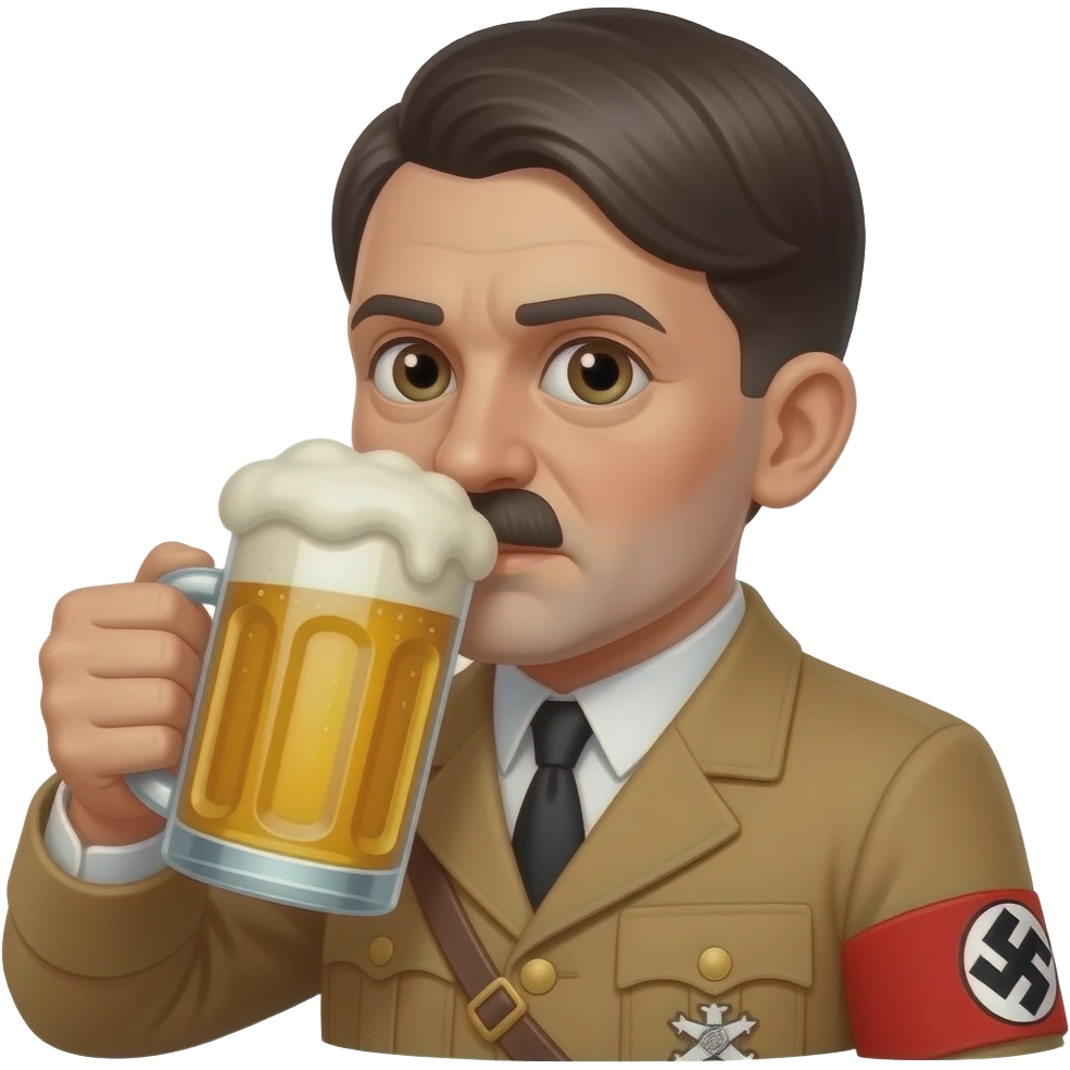 Hitler drinking beer emoji