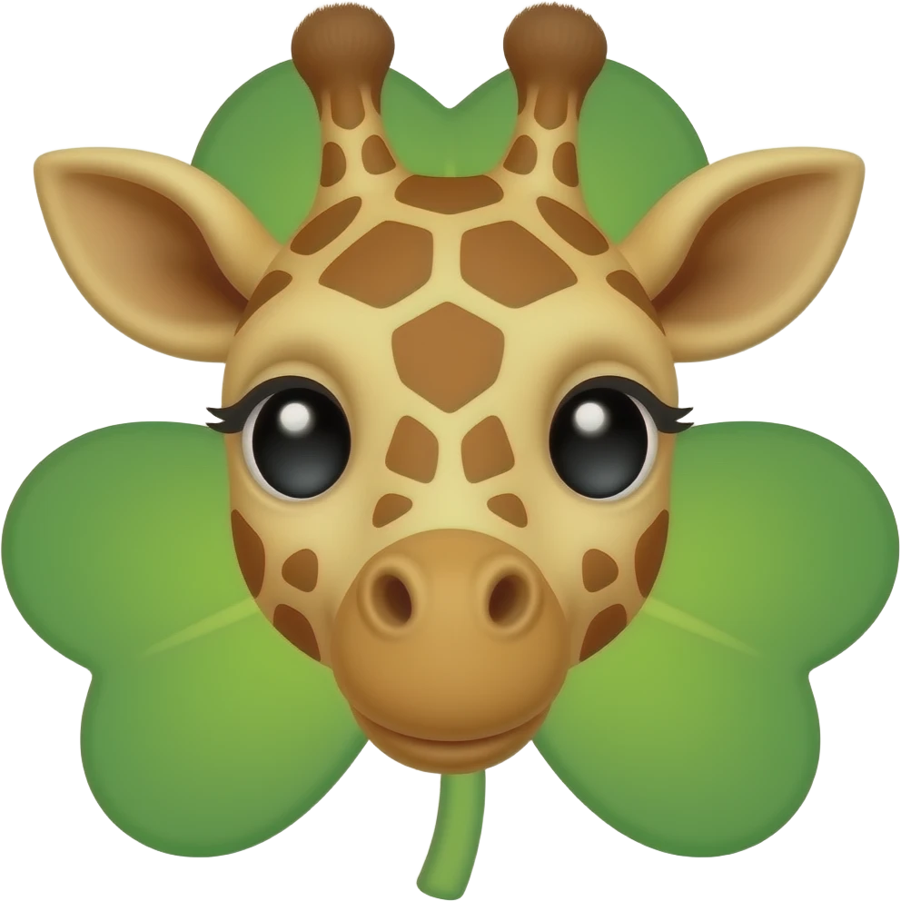 Giraffe Kopf mit Glücksklee emoji