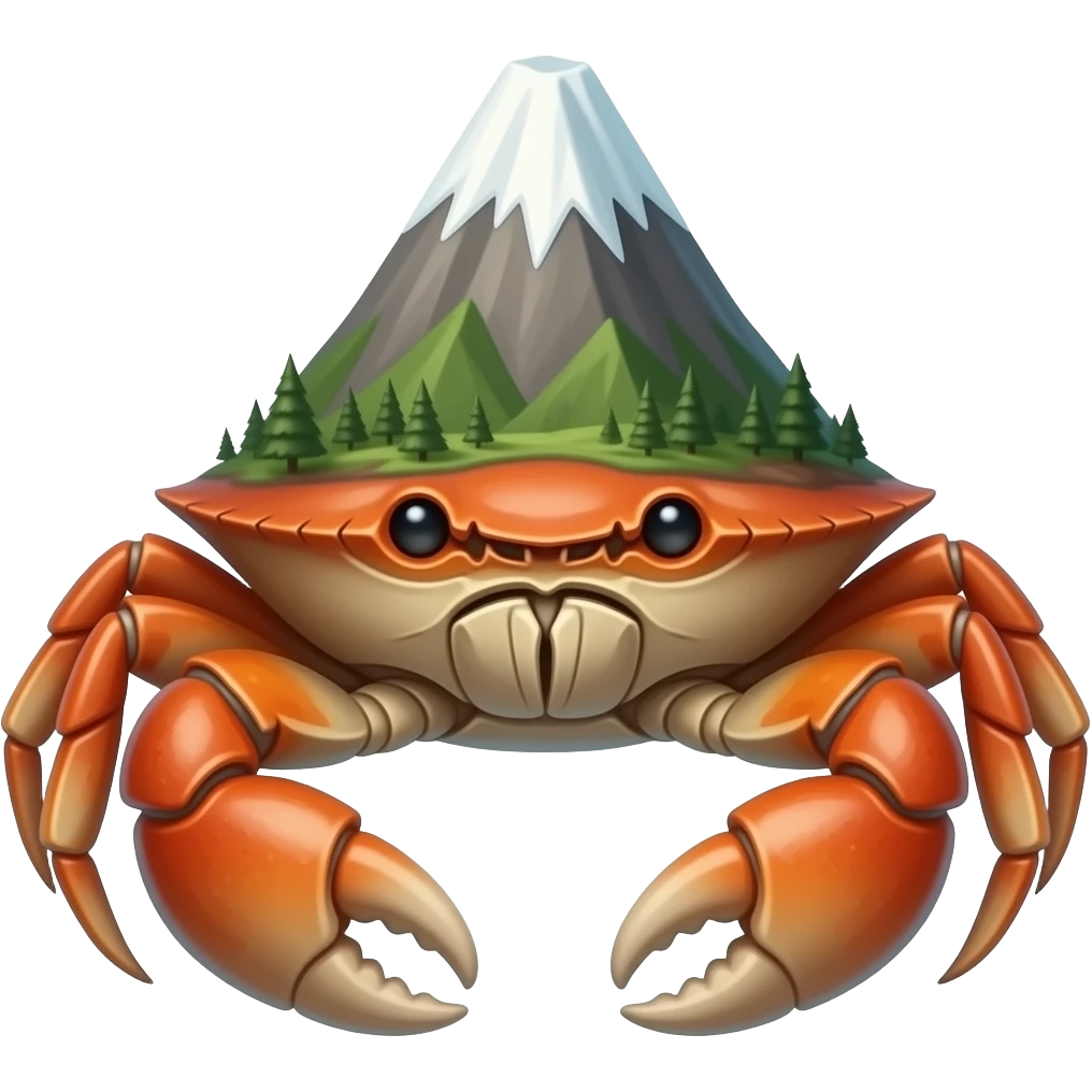 A big stone crab with a mountain on his back emoji