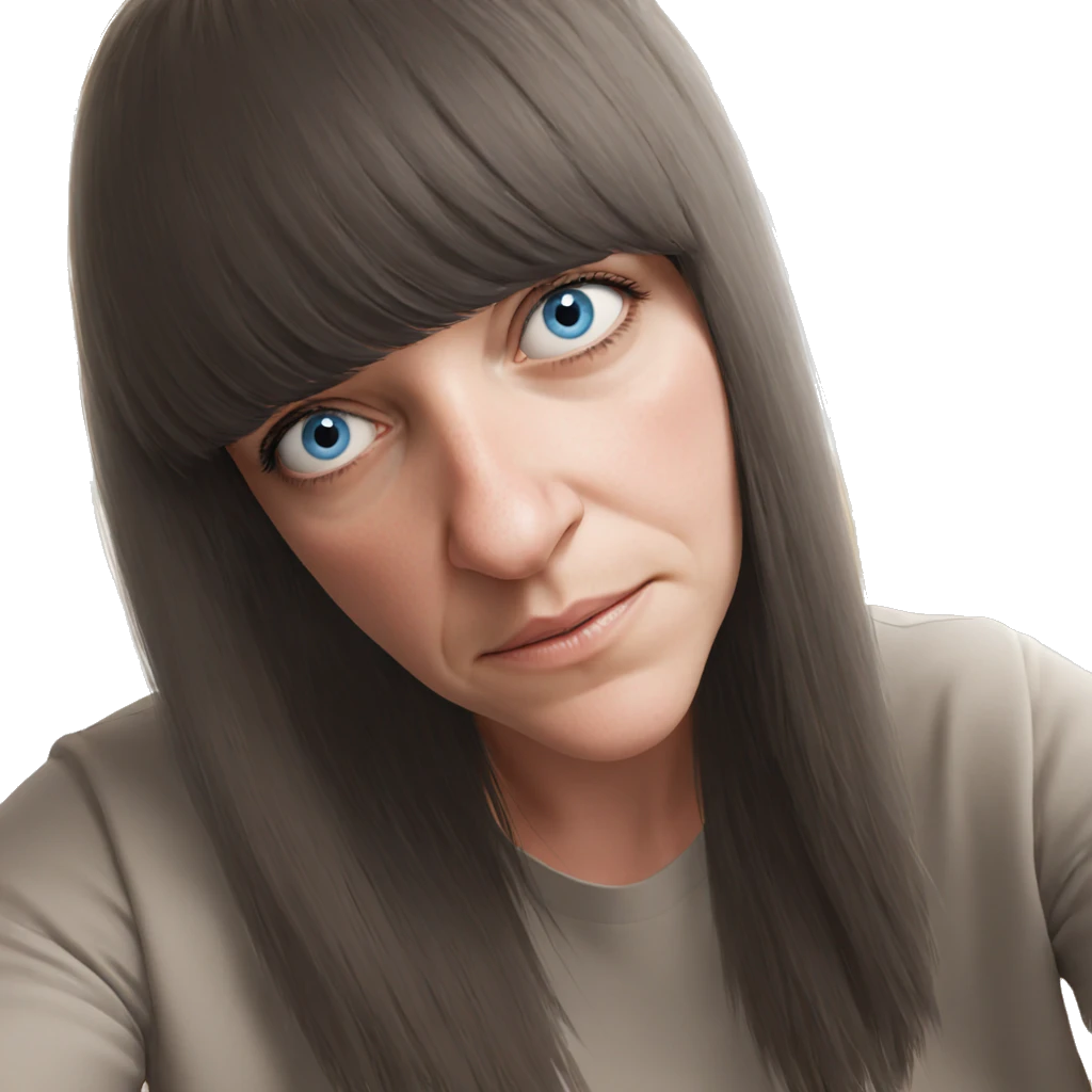 realistic girl with blue eyes emoji