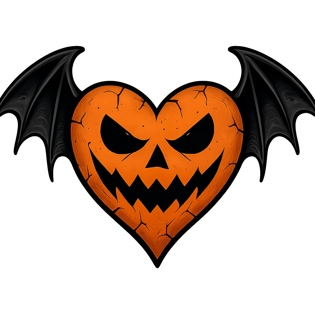 halloween heart with wings,no background emoji