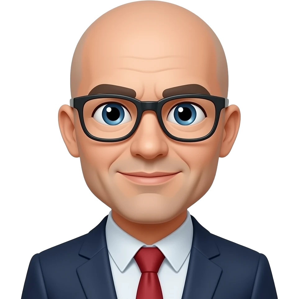 bald man with  glasses emoji