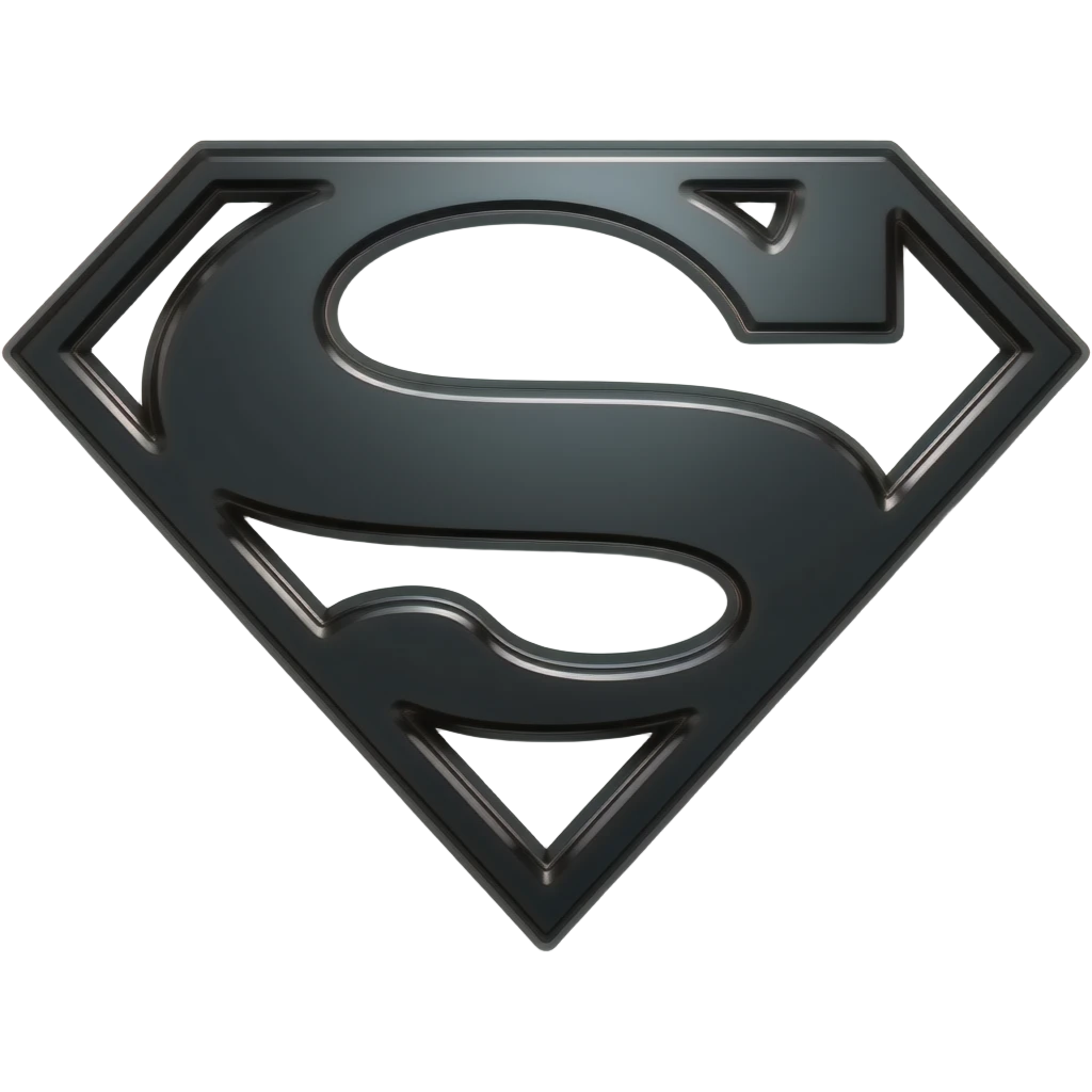 Black and chrome Superman logo emoji