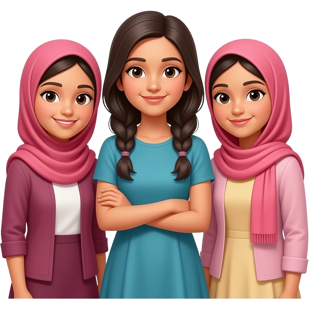 3 indian girls friends 2 in hijab 1 eithout it emoji
