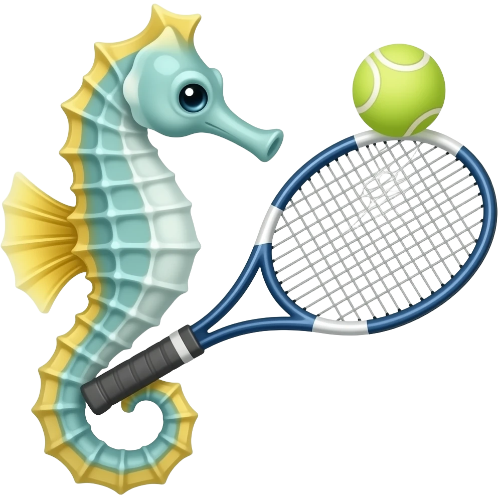 Seahorse with tennis Raquet emoji