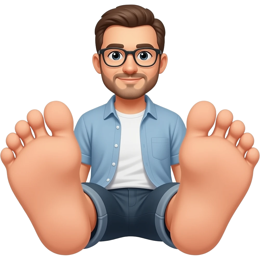 a man with big feet emoji