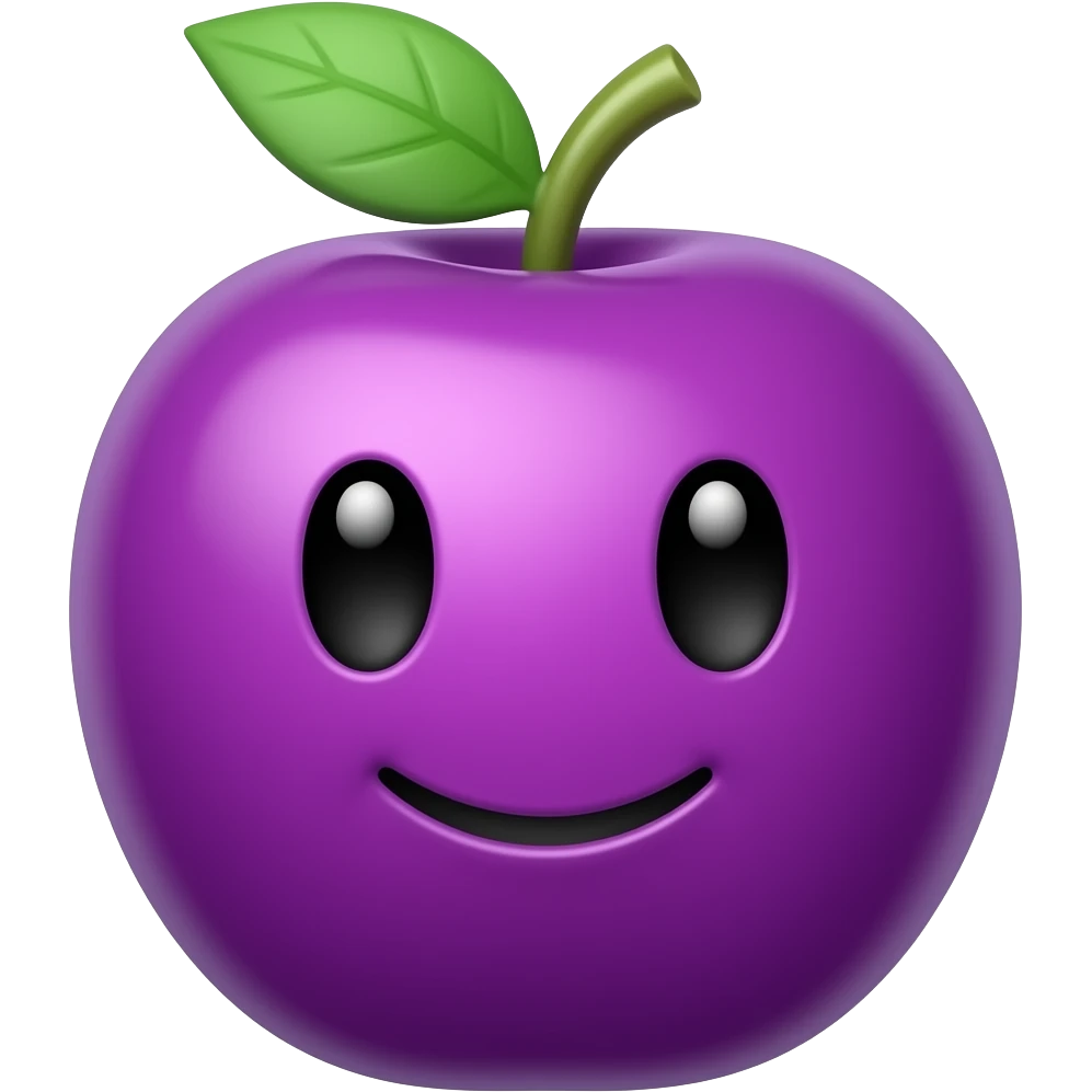 purple fruit with face emoji