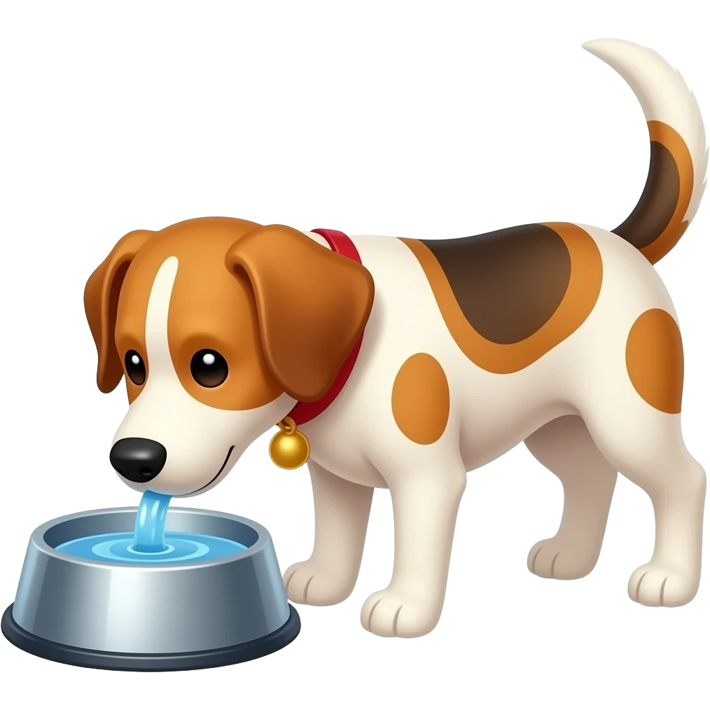 dog drinking water from bowl emoji