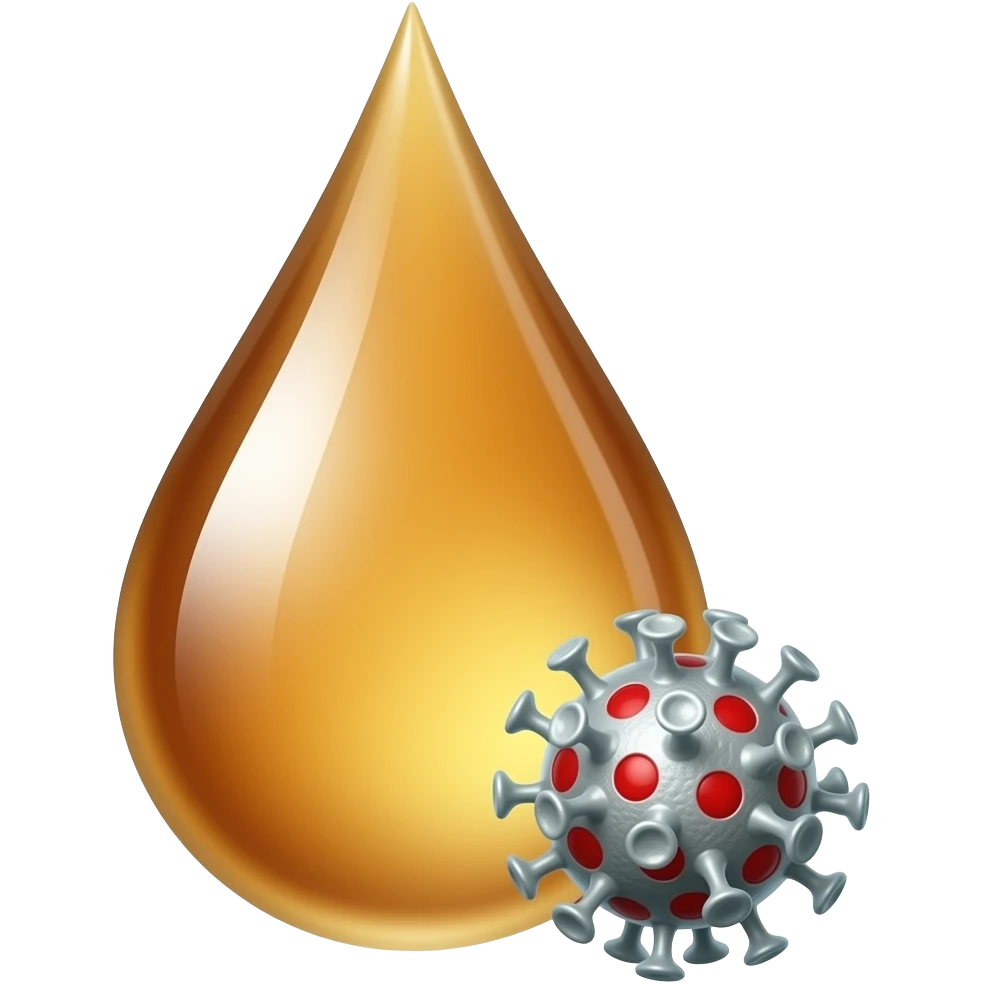 urine droplet with virus on the side emoji