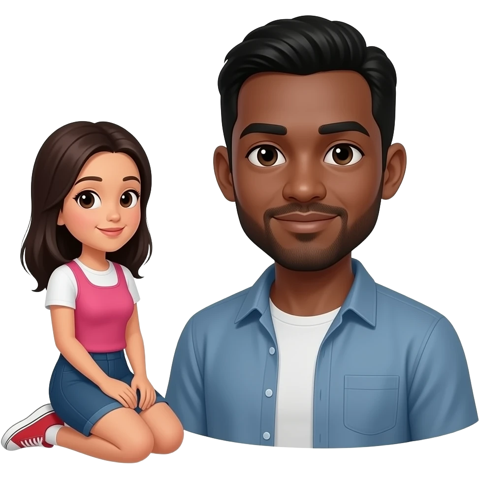 Pinay girl kneeling before a black guy emoji