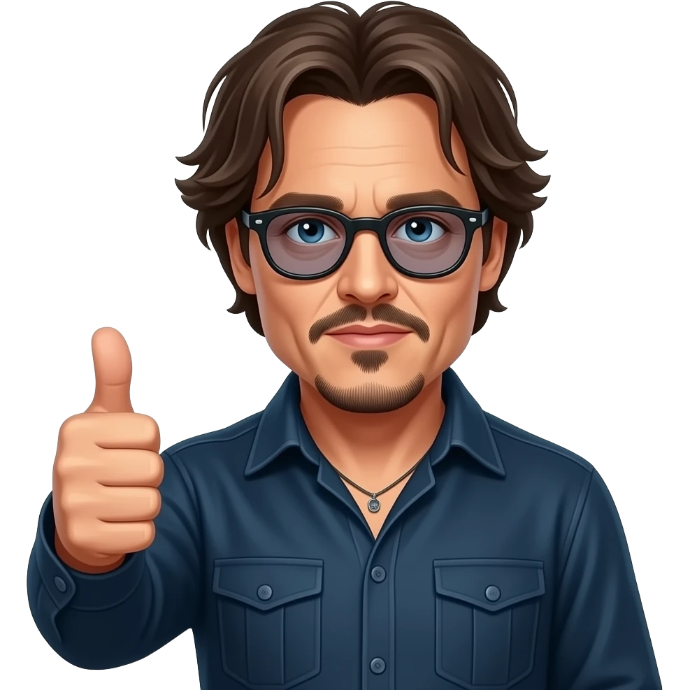Johnny Depp qui fait un leve le pouce emoji