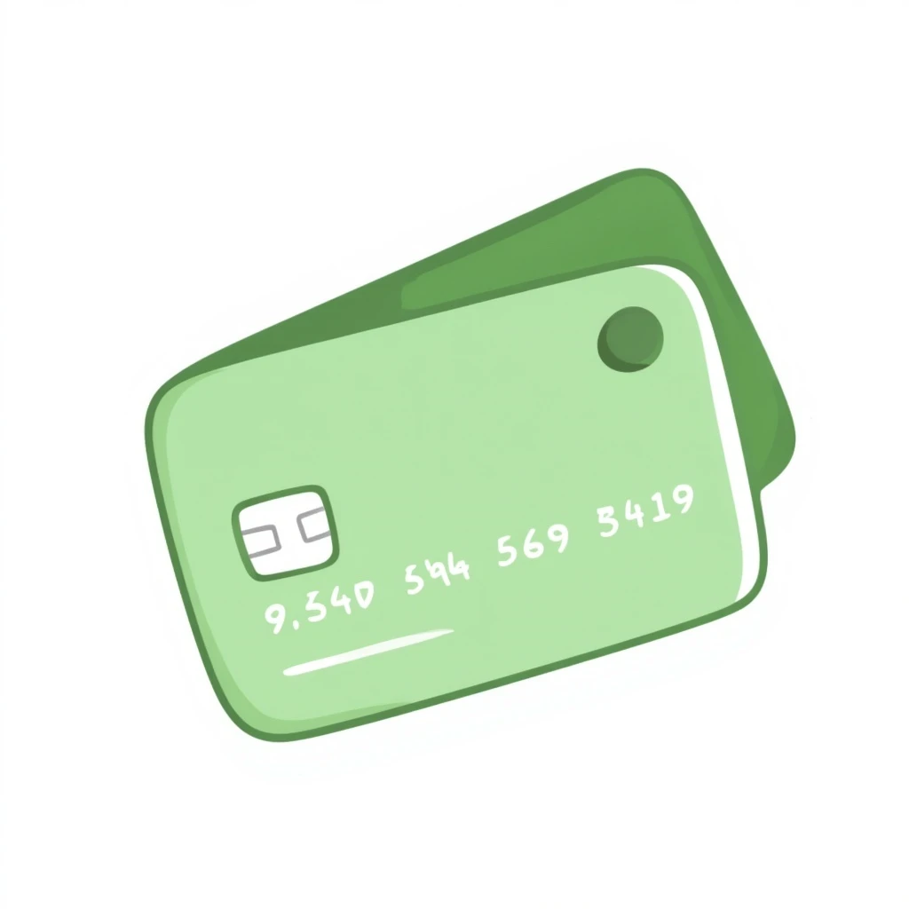 debit card emoji in light green color emoji