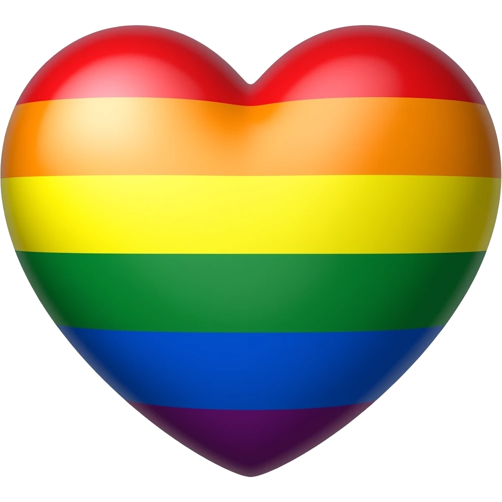 LGBT flag heart puffy emoji