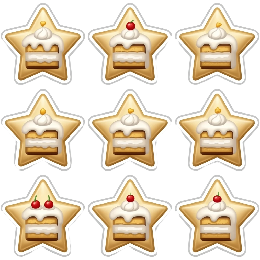 making stickers star after use cake lookingone sides. difference difference designs difference designs an 12 car emoji