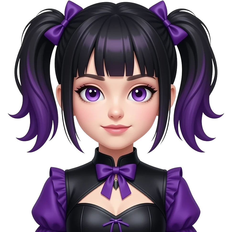Goth girl with purple and black outfit emoji