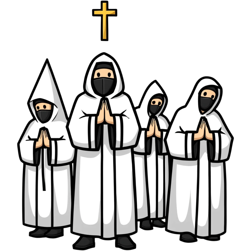 Spanish Holy Week procession with hooded nazarenos emoji
