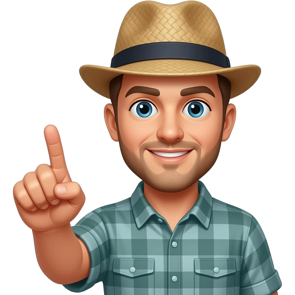 Şapkalı adam parmakla gösterms emoji