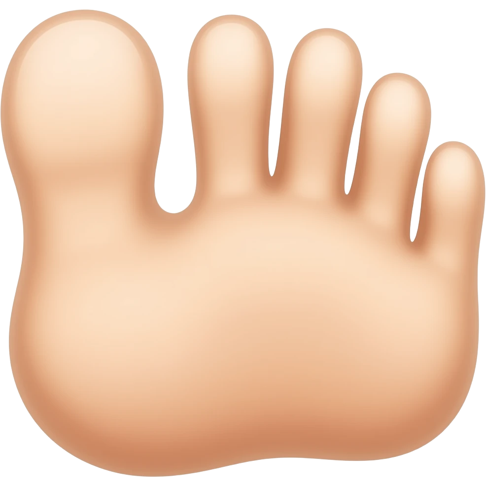 Custom iOS emoji with no blur and a white background. The topic of the emoji is "toes". It MUST maintain the general apple iOS emoji style. emoji