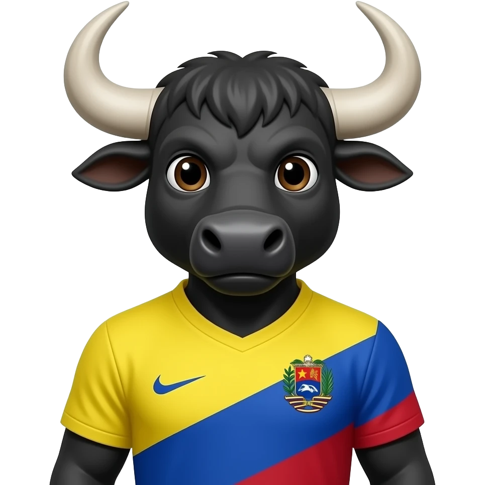 Haz un Bufalo con forma de persona con la camiseta de futbol de la selección venezolana emoji