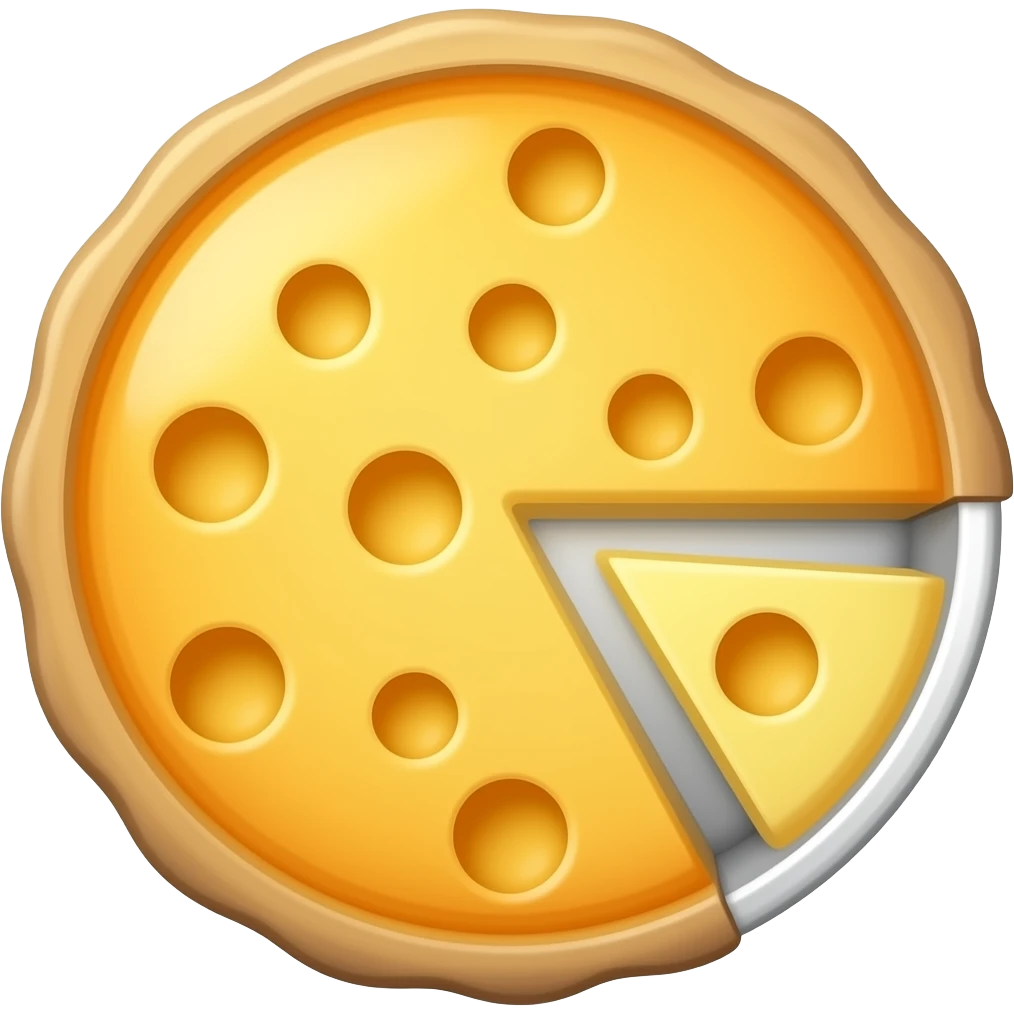 Emoji de un gráfico redondo en forma de queso emoji