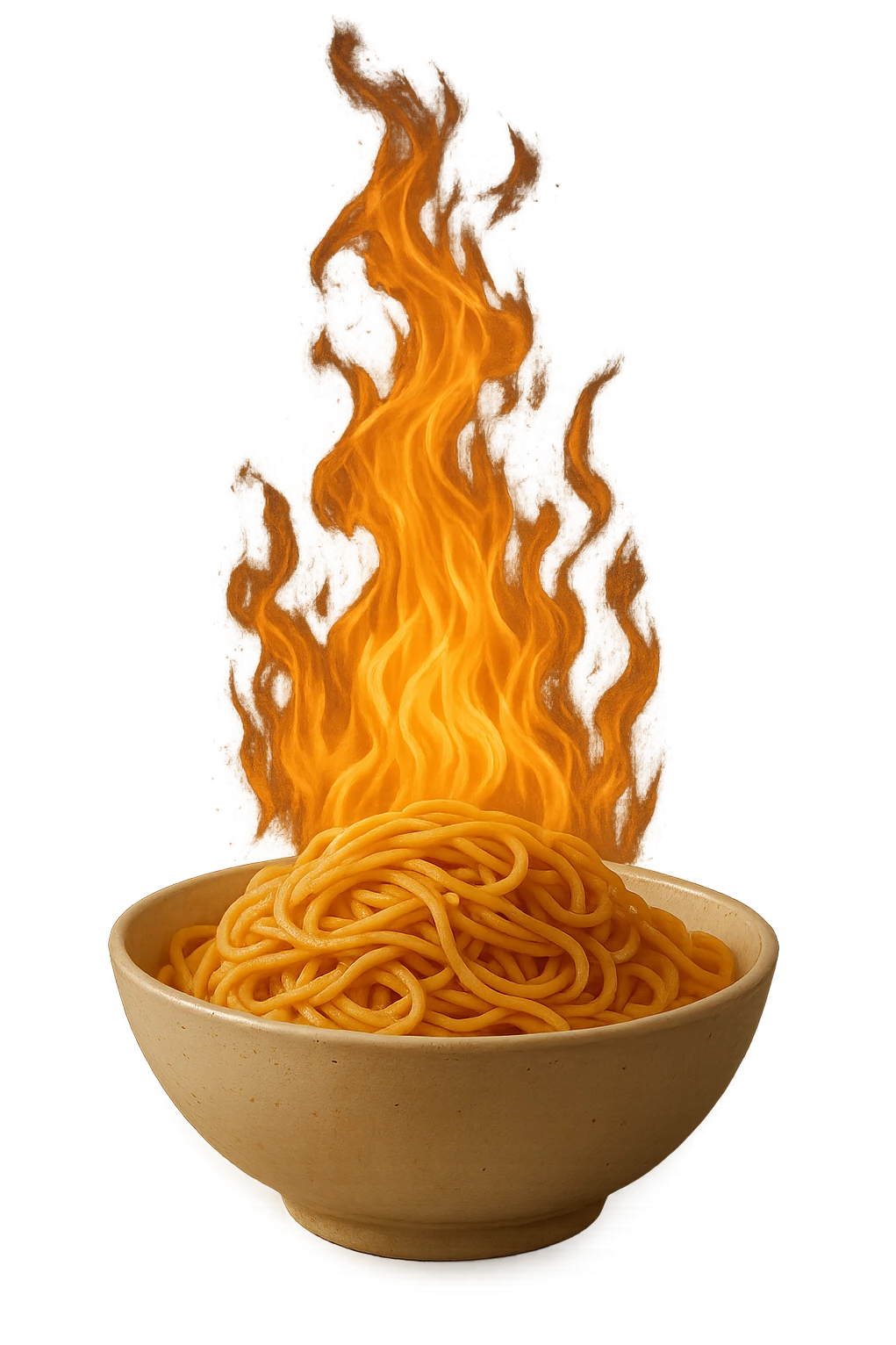 fiamma di metabolismo con bowl di pasta realistici emoji