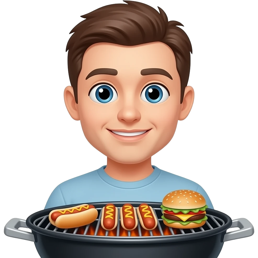 grilling hot dogs and hamburgers without the buns on them emoji