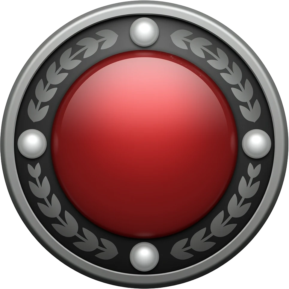 black and red medallion emoji