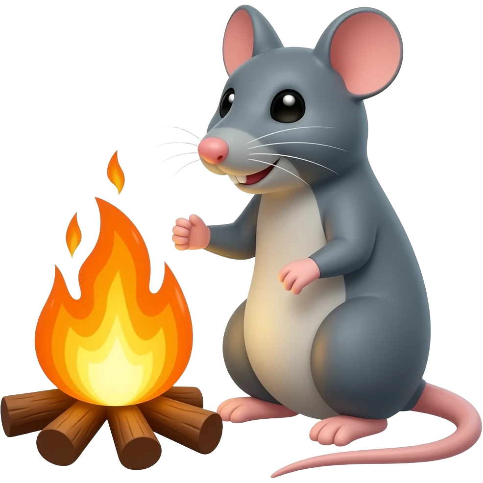 ratas en fogata emoji
