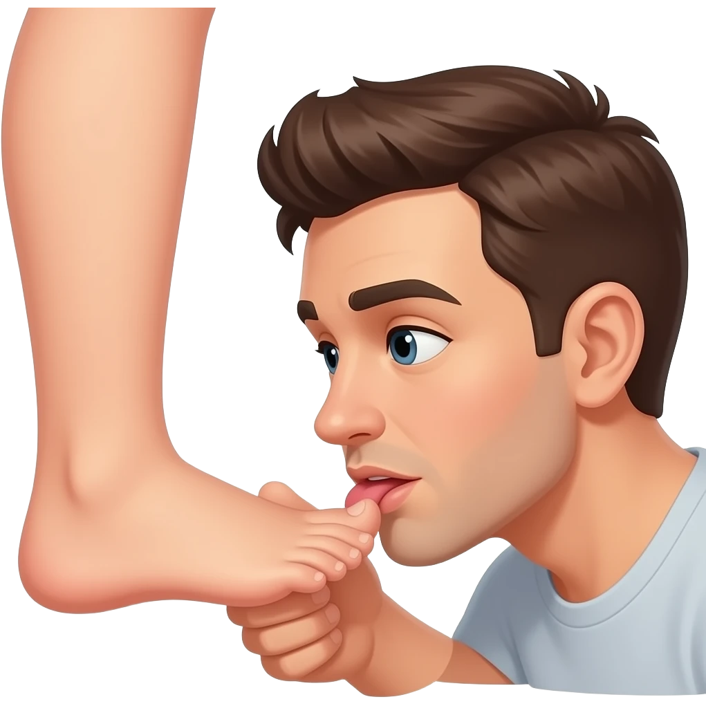 Homme lèche le plat du pied de femme emoji