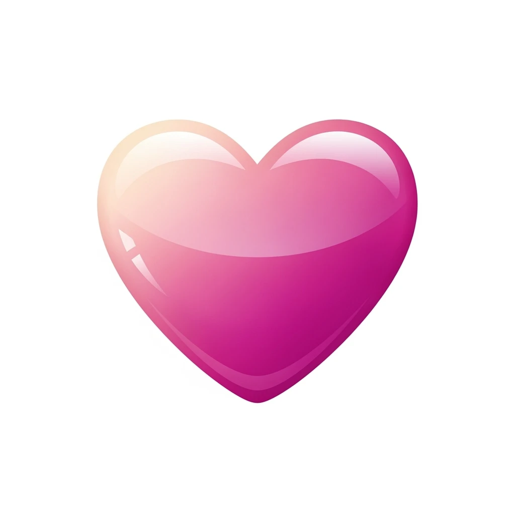 heart emoji with a gradient effect, cute and shiny emoji